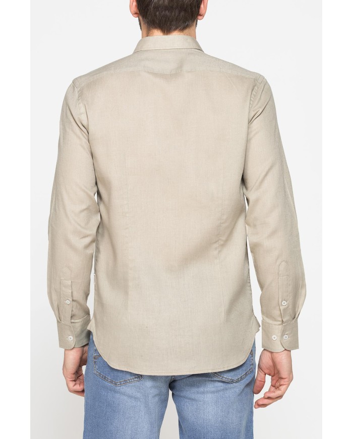 CAMICIA IN LINO E LYOCELL A MANICA LUNGA DA UOMO