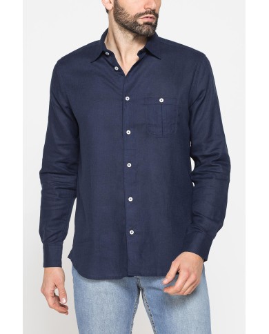 CAMICIA IN LINO E LYOCELL A MANICA LUNGA DA UOMO