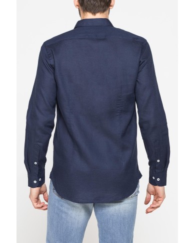CAMICIA IN LINO E LYOCELL A MANICA LUNGA DA UOMO