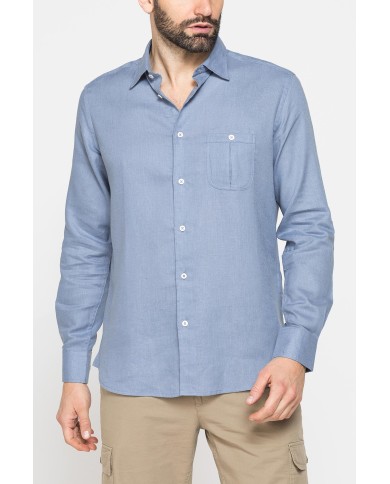 CAMICIA IN LINO E LYOCELL A MANICA LUNGA DA UOMO