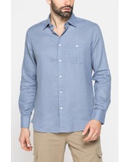 CAMICIA IN LINO E LYOCELL A MANICA LUNGA DA UOMO