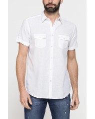 CAMICIA ESTIVA A MANICA CORTA IN MISTO LINO