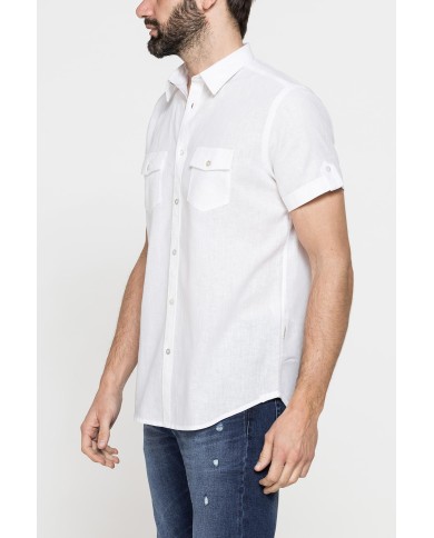 CAMICIA ESTIVA A MANICA CORTA IN MISTO LINO