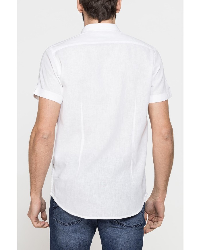 CAMICIA ESTIVA A MANICA CORTA IN MISTO LINO