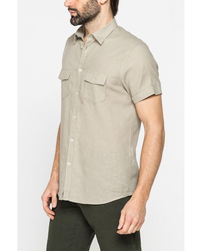 CAMICIA ESTIVA A MANICA CORTA IN MISTO LINO