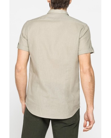 CAMICIA ESTIVA A MANICA CORTA IN MISTO LINO