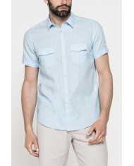 CAMICIA ESTIVA A MANICA CORTA IN MISTO LINO
