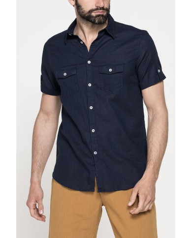 CAMICIA ESTIVA A MANICA CORTA IN MISTO LINO