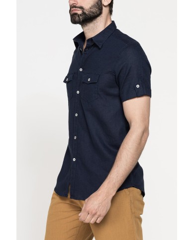 CAMICIA ESTIVA A MANICA CORTA IN MISTO LINO