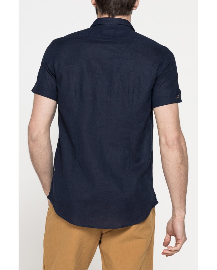 CAMICIA ESTIVA A MANICA CORTA IN MISTO LINO