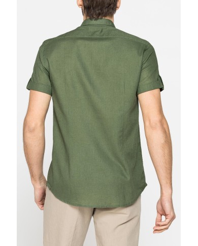 CAMICIA ESTIVA A MANICA CORTA IN MISTO LINO
