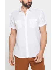 CAMICIA A MANICA CORTA IN TESSUTO DI LINO E LYOCELL