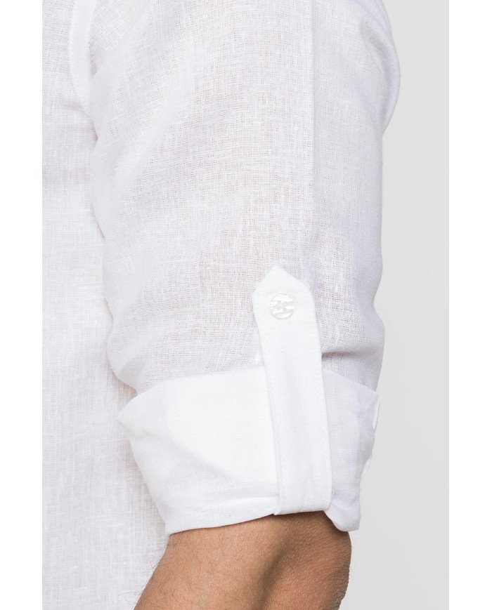 CAMICIA A MANICA CORTA IN TESSUTO DI LINO E LYOCELL