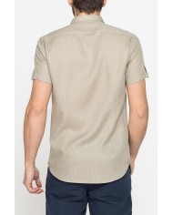 CAMICIA A MANICA CORTA IN TESSUTO DI LINO E LYOCELL