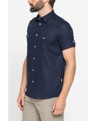 CAMICIA A MANICA CORTA IN TESSUTO DI LINO E LYOCELL