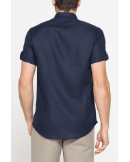 CAMICIA A MANICA CORTA IN TESSUTO DI LINO E LYOCELL