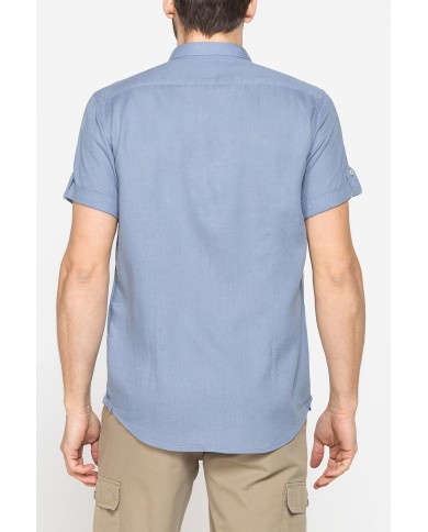 CAMICIA A MANICA CORTA IN TESSUTO DI LINO E LYOCELL