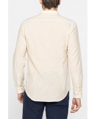 CAMICIA IN MISTO LINO E COTONE IN FANTASIA A RIGHE