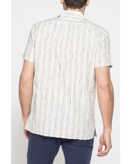 CAMICIA BOWLING IN TESSUTO TINTO FILO DI LINO COTONE