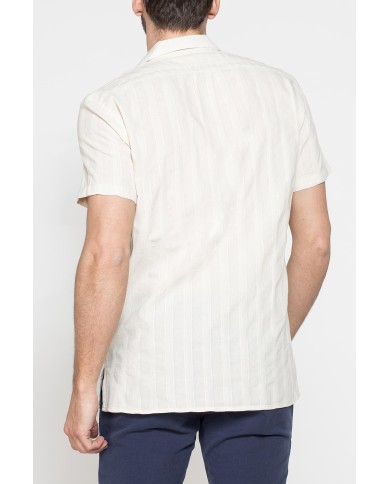 CAMICIA BOWLING IN TESSUTO TINTO FILO DI LINO COTONE