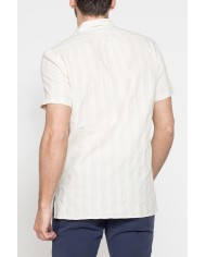 CAMICIA BOWLING IN TESSUTO TINTO FILO DI LINO COTONE