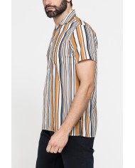 CAMICIA BOWLING IN TESSUTO TINTO FILO DI LINO COTONE