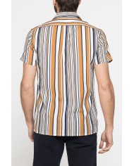 CAMICIA BOWLING IN TESSUTO TINTO FILO DI LINO COTONE