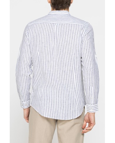 CAMICIA COREANA IN LINO COTONE STAMPATO