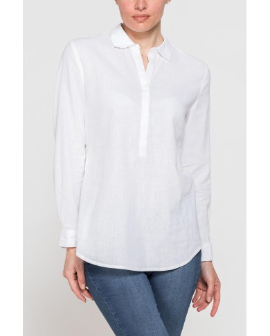CAMICIA MODELLO SERAFINO IN TESSUTO LINO COTONE CAMICIA MODELLO SERAFINO IN TESSUTO LINO COTONE