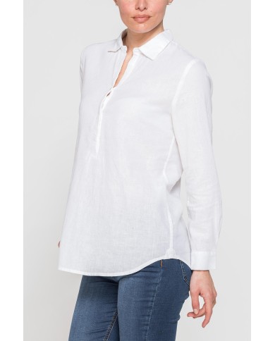 CAMICIA MODELLO SERAFINO IN TESSUTO LINO COTONE CAMICIA MODELLO SERAFINO IN TESSUTO LINO COTONE