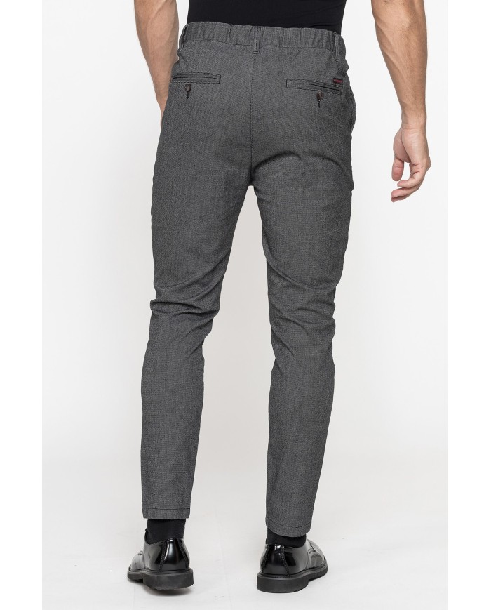 CHINO MODELLO 617 SLIM, IN TESSUTO A NAVETTA FANTASIA ELASTICIZZATO