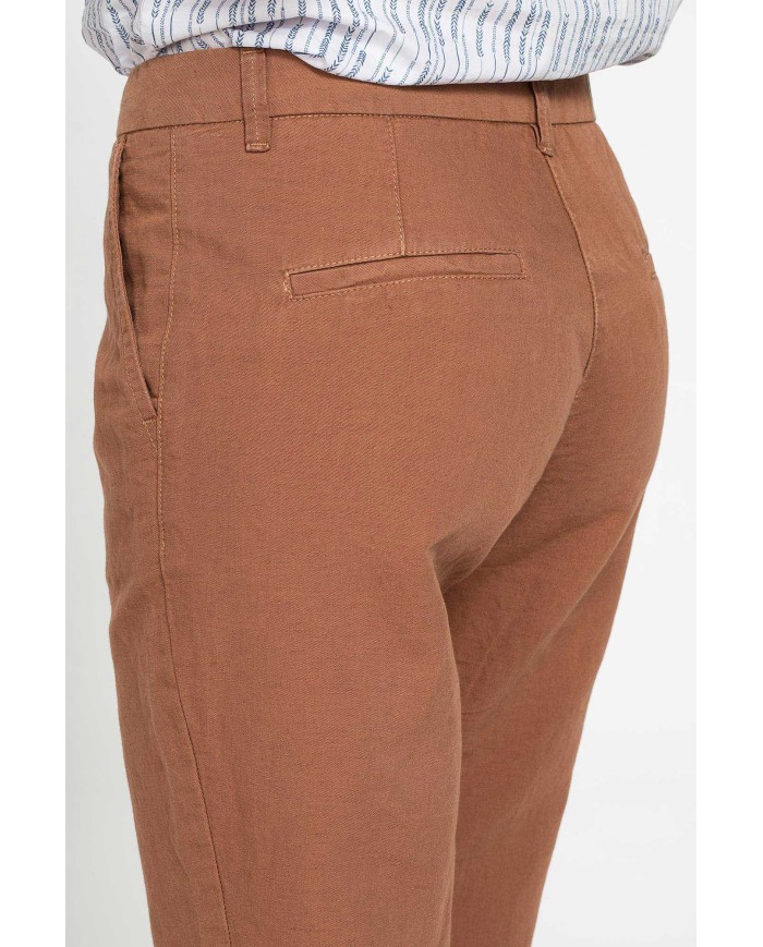 PANTALONE CHINO IN MISTO LINO