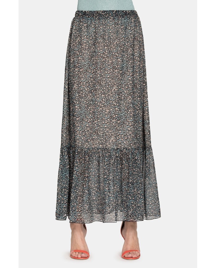 GONNA IN POLIESTERE STAMPATO. Vestibilità regolare.