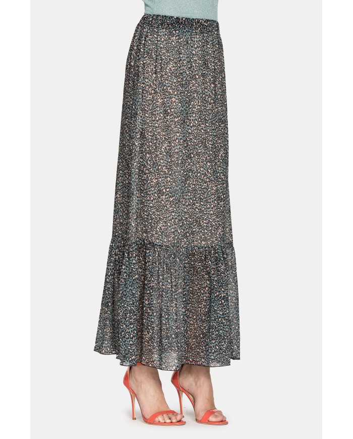 GONNA IN POLIESTERE STAMPATO. Vestibilità regolare.