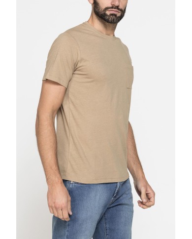 T-SHIRT MANICA CORTA IN COTONE MISTO LINO