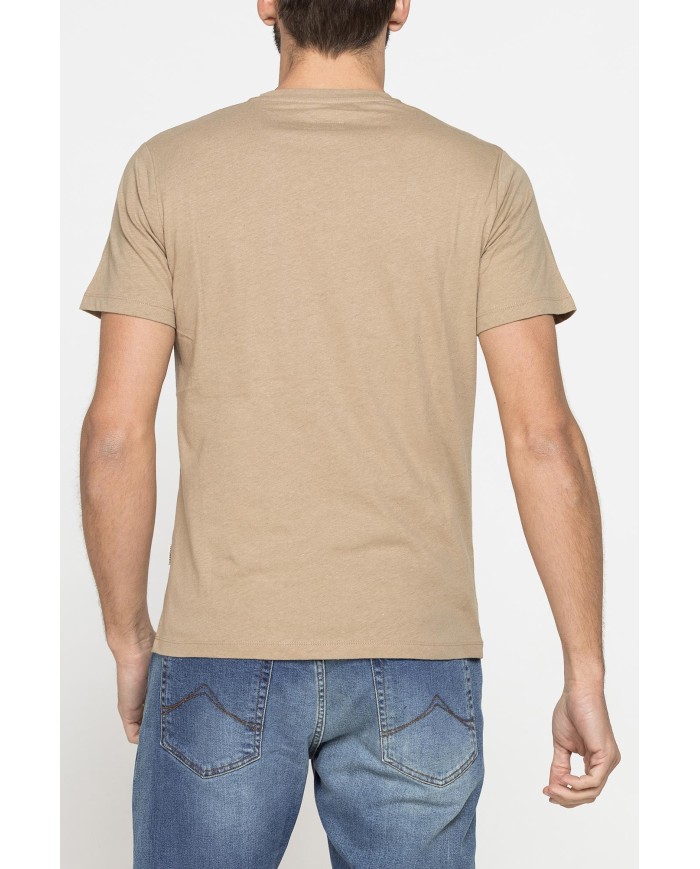 T-SHIRT MANICA CORTA IN COTONE MISTO LINO
