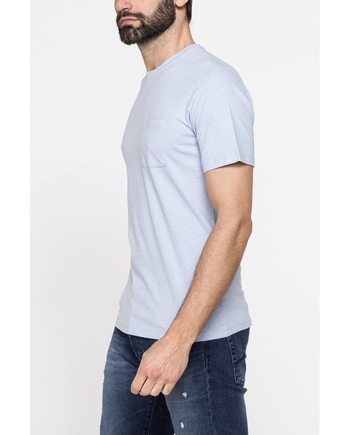 T-SHIRT MANICA CORTA IN COTONE MISTO LINO