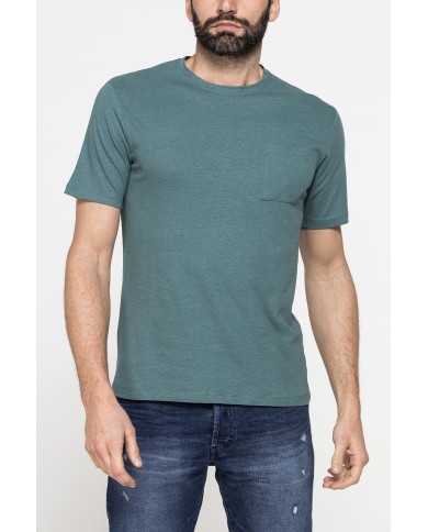 T-SHIRT MANICA CORTA IN COTONE MISTO LINO