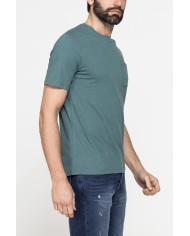 T-SHIRT MANICA CORTA IN COTONE MISTO LINO