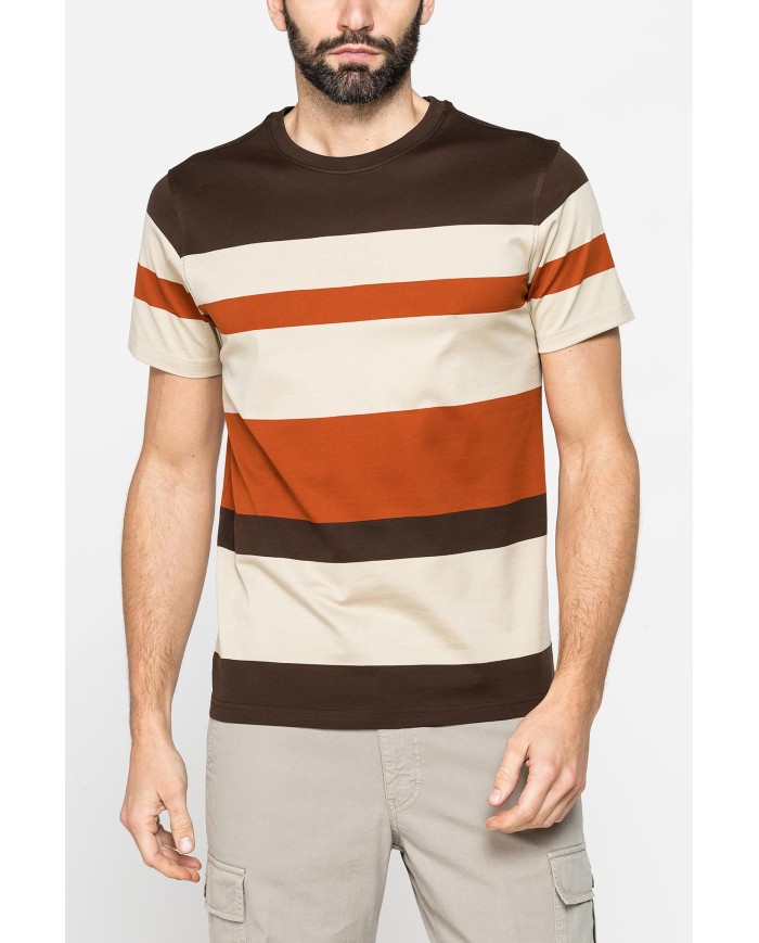T-SHIRT A RIGHE IN COTONE MERCERIZZATO