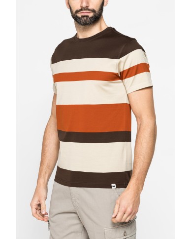 T-SHIRT A RIGHE IN COTONE MERCERIZZATO