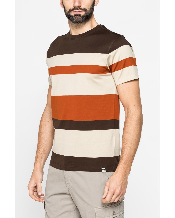 T-SHIRT A RIGHE IN COTONE MERCERIZZATO