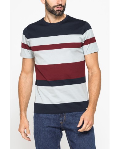 T-SHIRT A RIGHE IN COTONE MERCERIZZATO