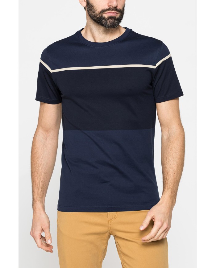 T-SHIRT A RIGHE IN COTONE MERCERIZZATO