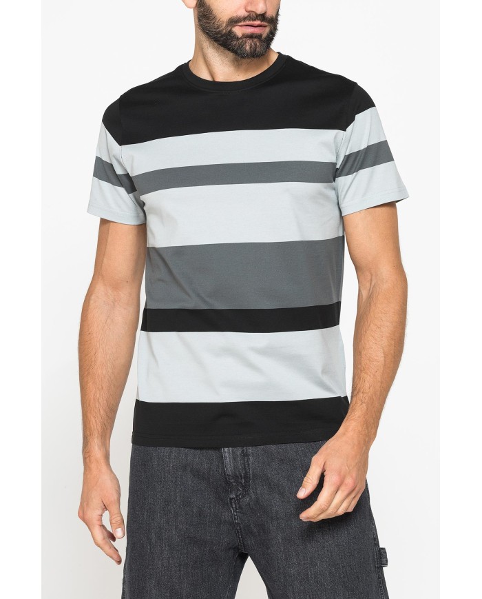 T-SHIRT A RIGHE IN COTONE MERCERIZZATO