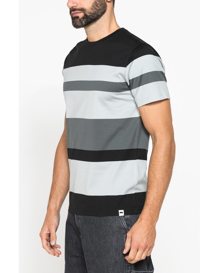 T-SHIRT A RIGHE IN COTONE MERCERIZZATO
