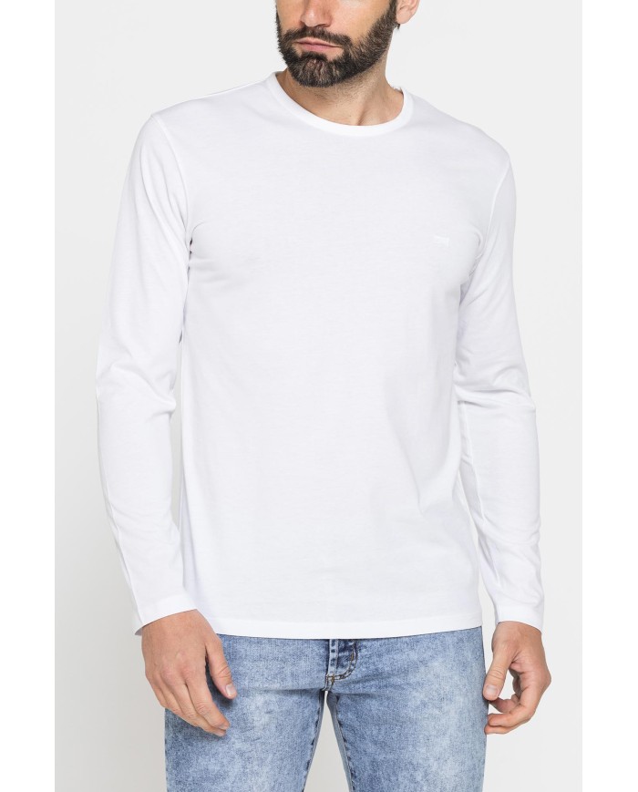 T-SHIRT MANICA LUNGA TINTA UNITA IN COTONE ORGANICO