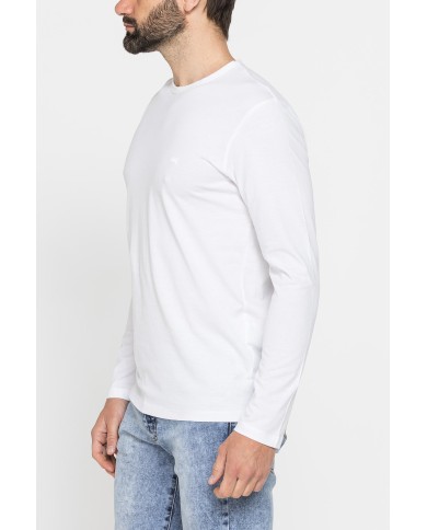 T-SHIRT MANICA LUNGA TINTA UNITA IN COTONE ORGANICO