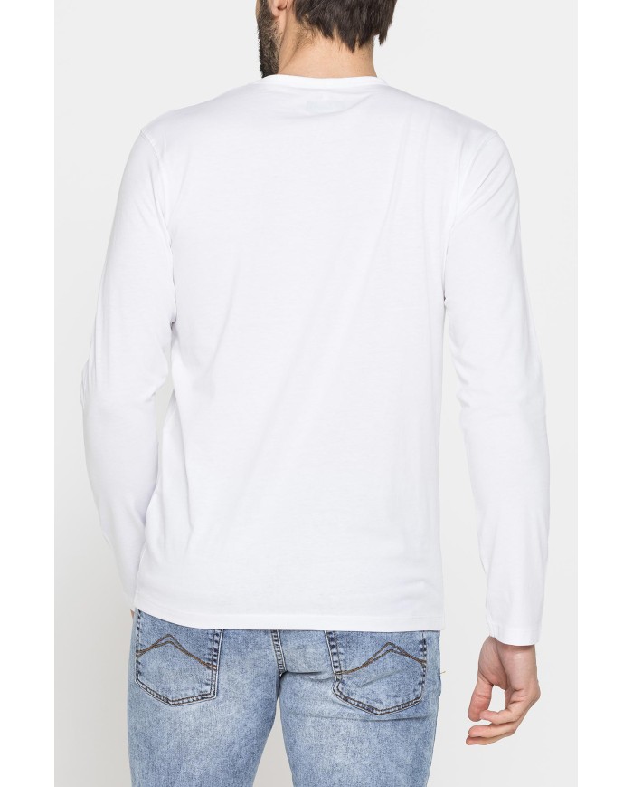 T-SHIRT MANICA LUNGA TINTA UNITA IN COTONE ORGANICO