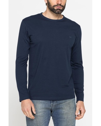 T-SHIRT MANICA LUNGA TINTA UNITA IN COTONE ORGANICO
